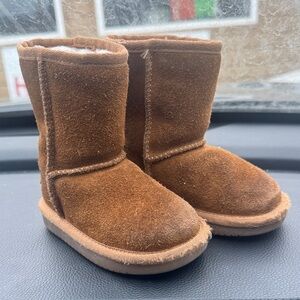 Koolaburra By Uggs Tan Suede Leather Winter Boots Toddler 5 Brown Comfy Shoes